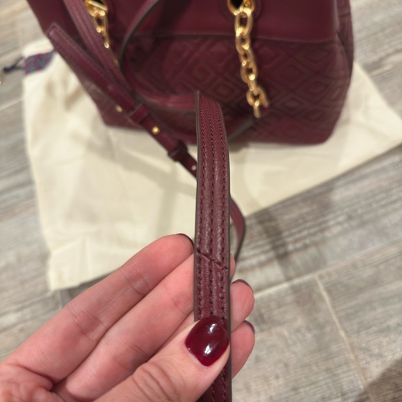 NWOT Tory Burch Quilted Burgundy Leather Fleming Bag - Picture 10 of 10